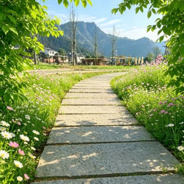 绍兴新昌县美丽乡村改造铺设实景